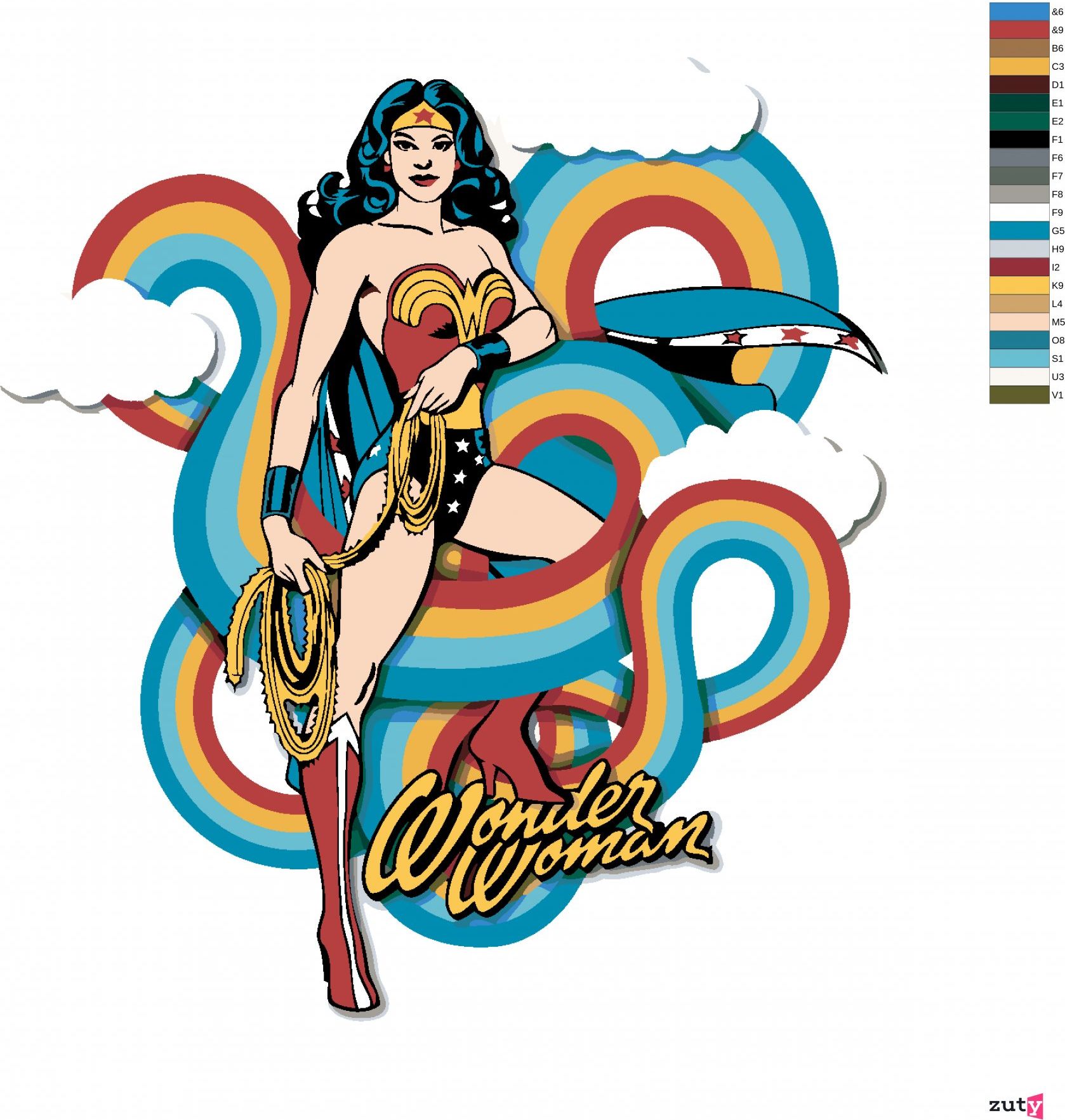 zuty Malování podle čísel - WONDER WOMAN DUHA III - Rozměr: 40x50 cm, Rámování: Varianta: vypnuté plátno na rám - obrázek 4