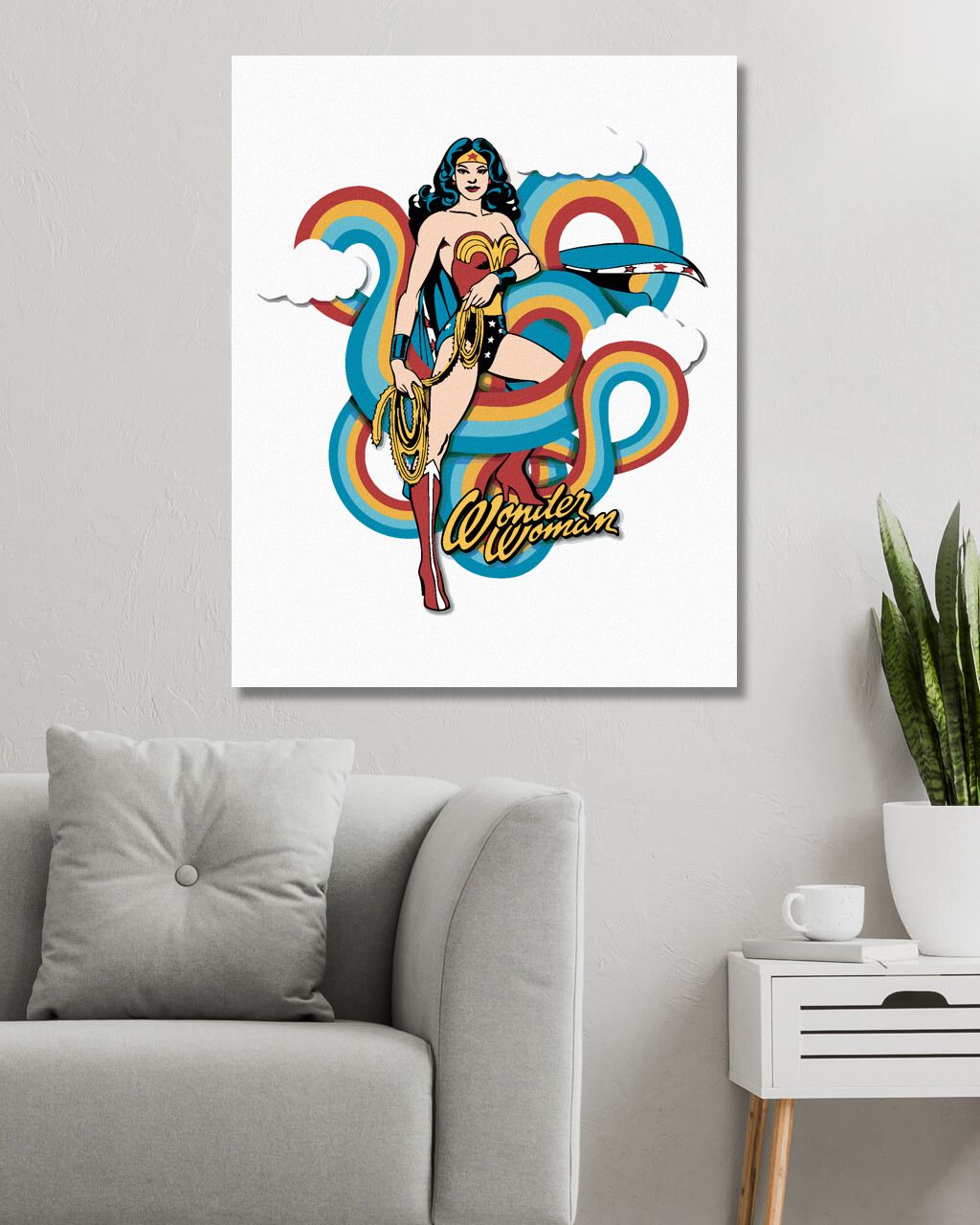 zuty Malování podle čísel - WONDER WOMAN DUHA III - Rozměr: 40x50 cm, Rámování: Varianta: vypnuté plátno na rám - obrázek 6