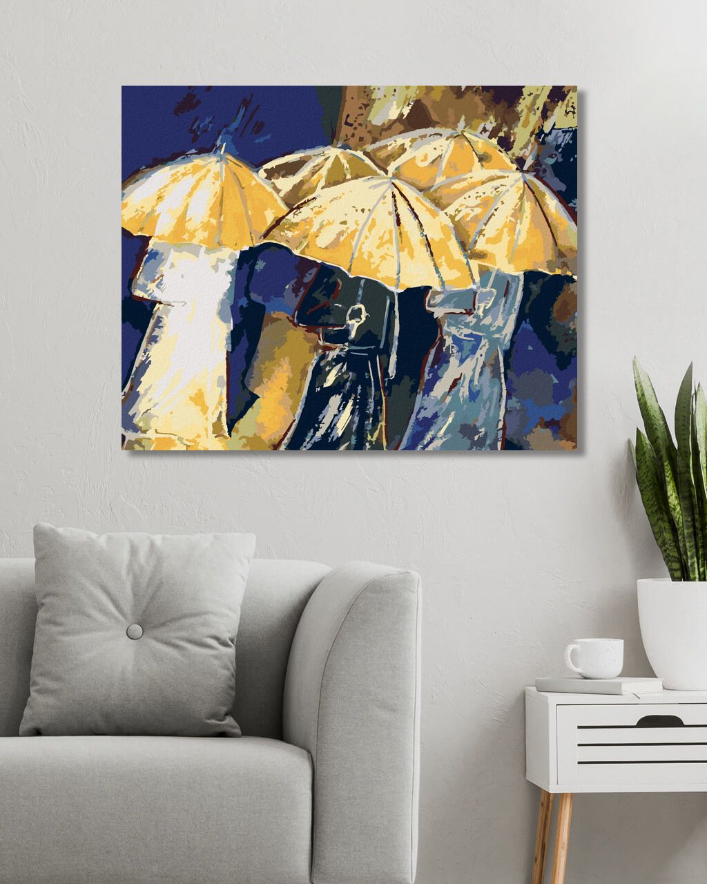zuty Malování podle čísel - LIDÉ SE ZLATÝMI DEŠTNÍKY - Rozměr: 40x50 cm, Rámování: Varianta: vypnuté plátno na rám - obrázek 10