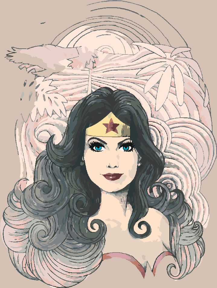 zuty Malování podle čísel - KRESLENÁ WONDER WOMAN - Rozměr: 40x50 cm, Rámování: Varianta: vypnuté plátno na rám - obrázek 8