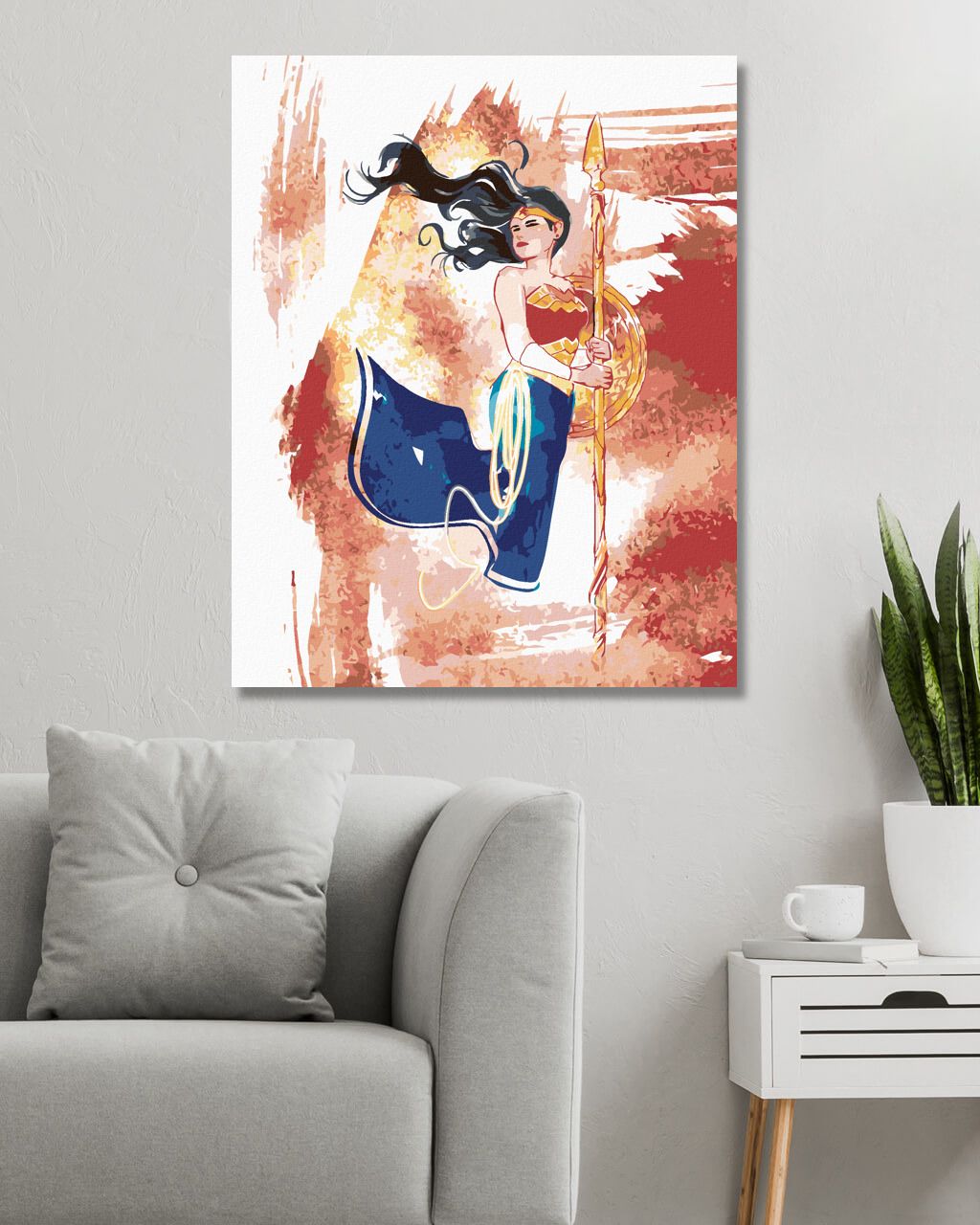 zuty Malování podle čísel - MALOVANÁ WONDER WOMAN - Rozměr: 40x50 cm, Rámování: Varianta: bez rámu a bez vypnutí plátna - obrázek 4