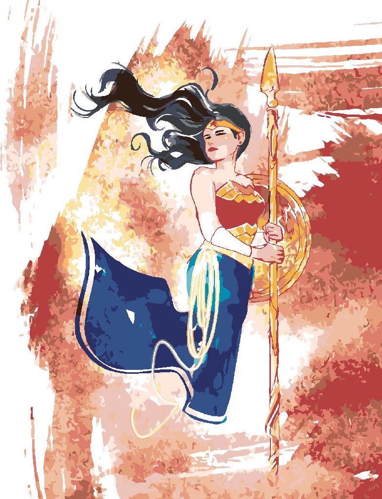 zuty Malování podle čísel - MALOVANÁ WONDER WOMAN - Rozměr: 40x50 cm, Rámování: Varianta: bez rámu a bez vypnutí plátna - obrázek 7