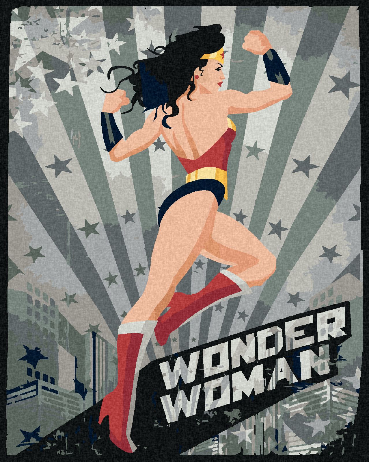 zuty Malování podle čísel - WONDER WOMAN HVĚZDA IV - Rozměr: 40x50 cm, Rámování: Varianta: bez rámu a bez vypnutí plátna - obrázek 1