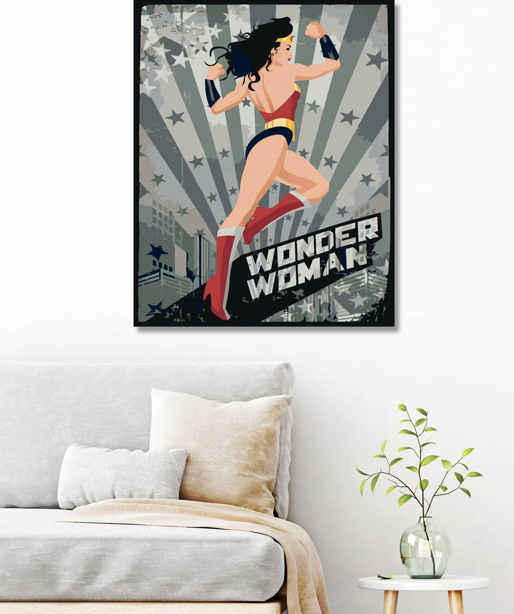 zuty Malování podle čísel - WONDER WOMAN HVĚZDA IV - Rozměr: 40x50 cm, Rámování: Varianta: bez rámu a bez vypnutí plátna - obrázek 2