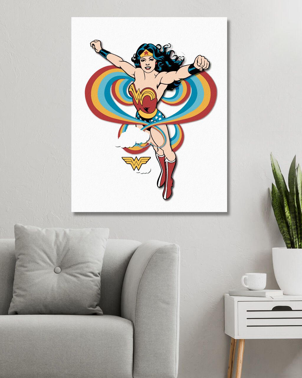 zuty Malování podle čísel - WONDER WOMAN DUHA II - Rozměr: 40x50 cm, Rámování: Varianta: vypnuté plátno na rám - obrázek 3