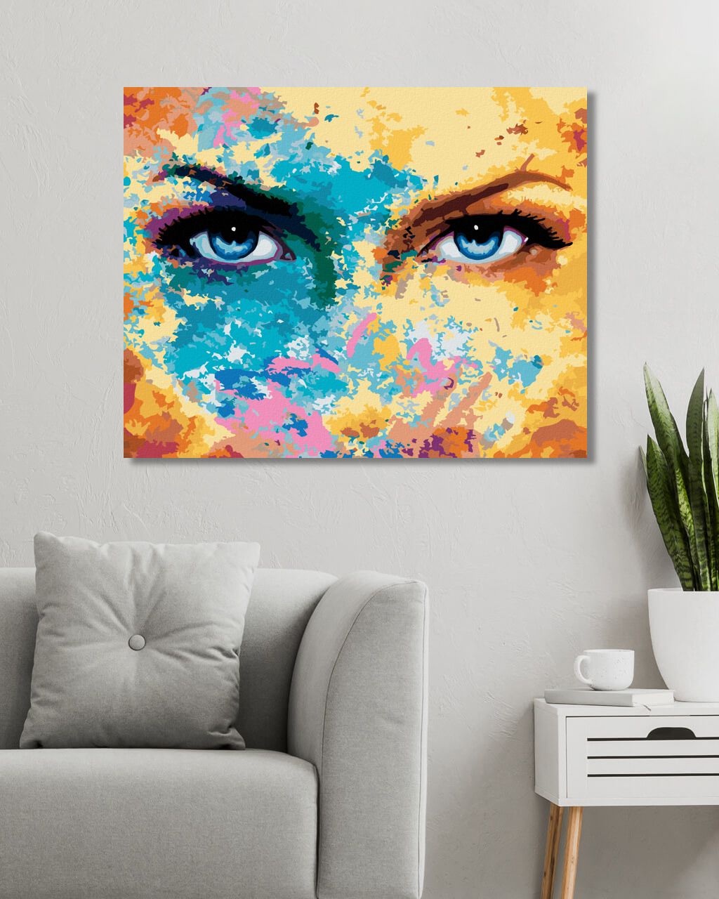 zuty Malování podle čísel - ZÁŘÍCÍ MODRÉ OČI - Rozměr: 40x50 cm, Rámování: Varianta: vypnuté plátno na rám - obrázek 9
