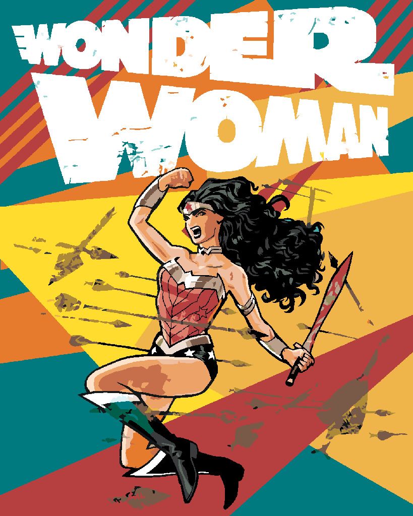 zuty Malování podle čísel - WONDER WOMAN A ŠÍPY PLAKÁT - Rozměr: 40x50 cm, Rámování: Varianta: vypnuté plátno na rám - obrázek 9