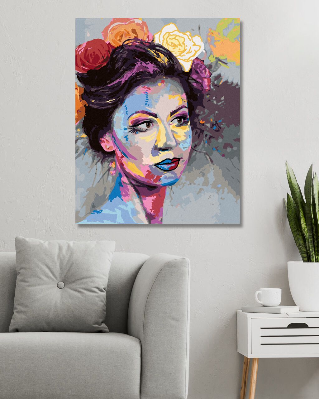 zuty Malování podle čísel - ŽENA S BAREVNÝM MAKE-UPEM - Rozměr: 40x50 cm, Rámování: Varianta: bez rámu a bez vypnutí plátna - obrázek 5