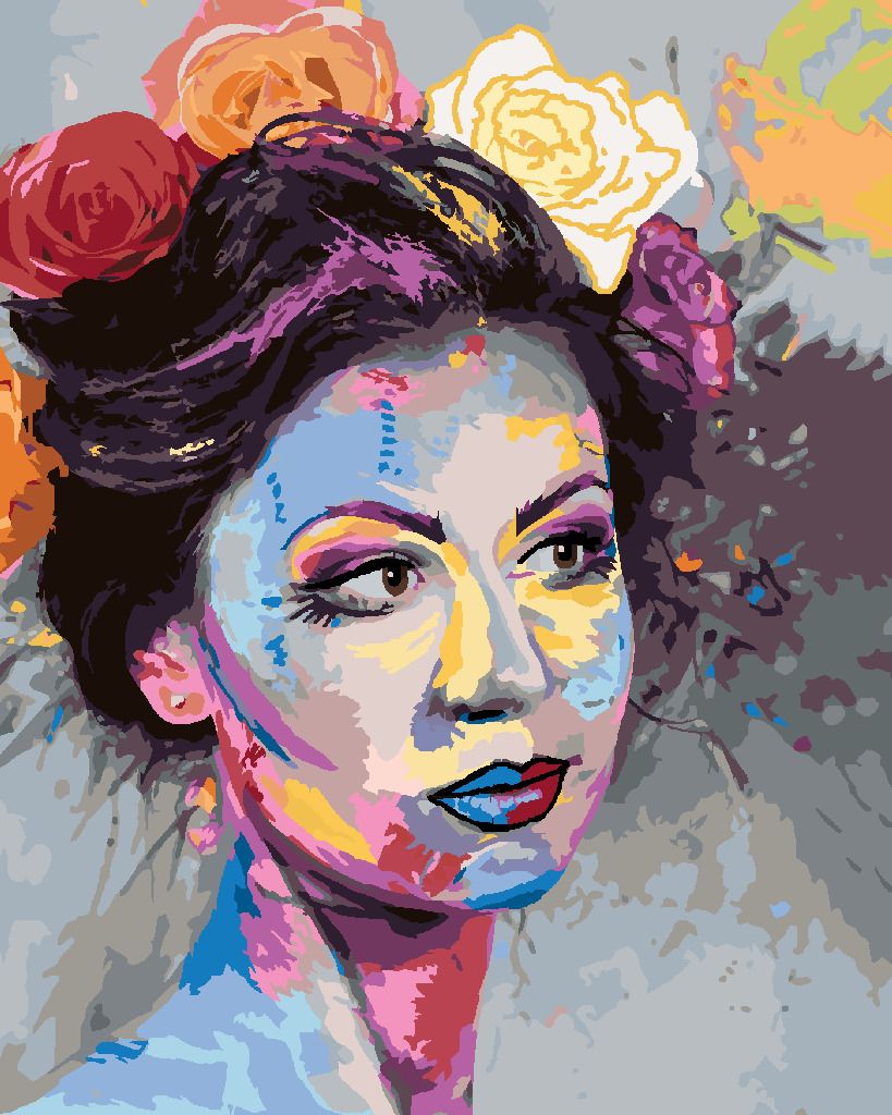 zuty Malování podle čísel - ŽENA S BAREVNÝM MAKE-UPEM - Rozměr: 40x50 cm, Rámování: Varianta: vypnuté plátno na rám - obrázek 10