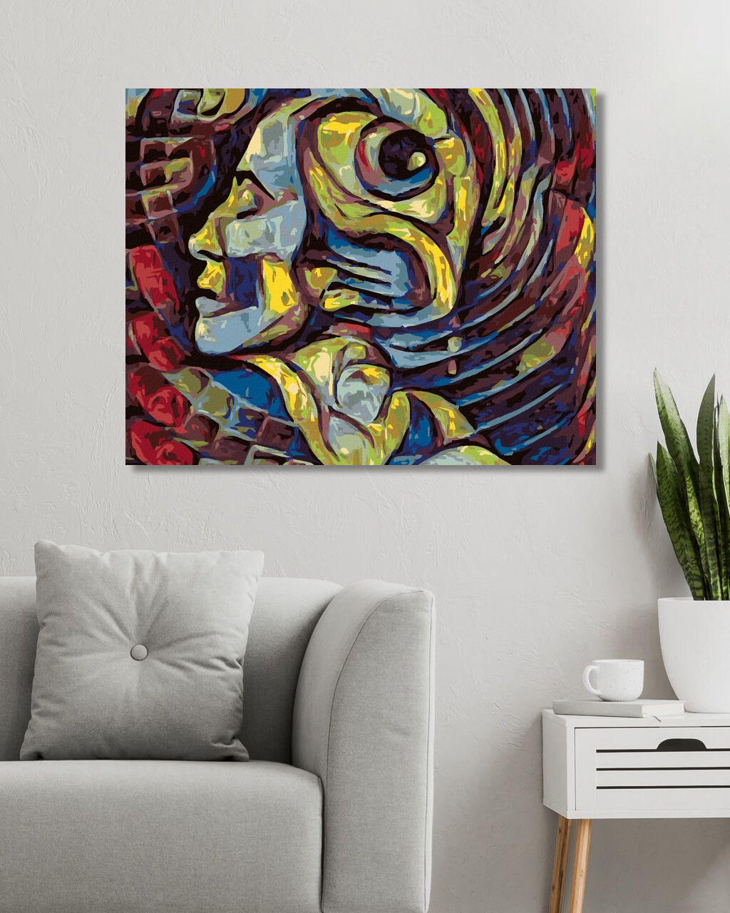 zuty Malování podle čísel - ABSTRAKTNÍ ŽENA S OKEM - Rozměr: 40x50 cm, Rámování: Varianta: vypnuté plátno na rám - obrázek 3