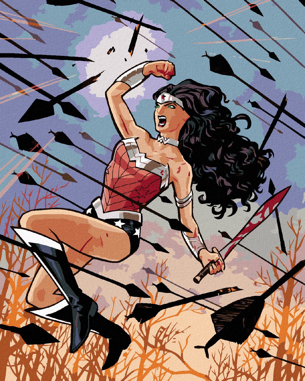 zuty Malování podle čísel - WONDER WOMAN ROZEVLÁTÉ VLASY - Rozměr: 40x50 cm, Rámování: Varianta: bez rámu a bez vypnutí plátna - obrázek 2