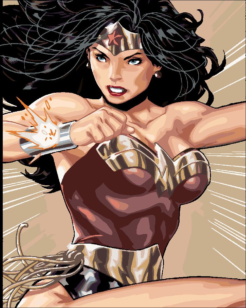 zuty Malování podle čísel - WONDER WOMAN ROZEVLÁTÉ VLASY - Rozměr: 40x50 cm, Rámování: Varianta: bez rámu a bez vypnutí plátna - obrázek 5