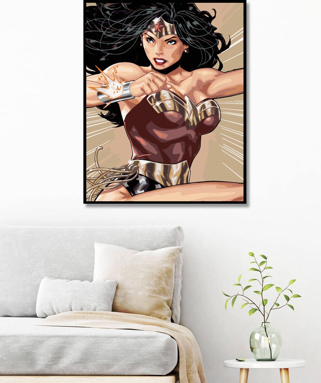 zuty Malování podle čísel - WONDER WOMAN ROZEVLÁTÉ VLASY - Rozměr: 40x50 cm, Rámování: Varianta: bez rámu a bez vypnutí plátna - obrázek 7
