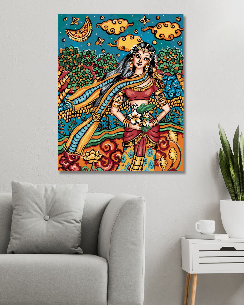 zuty Malování podle čísel - INDICKÁ ŽENA - Rozměr: 40x50 cm, Rámování: Varianta: vypnuté plátno na rám - obrázek 7