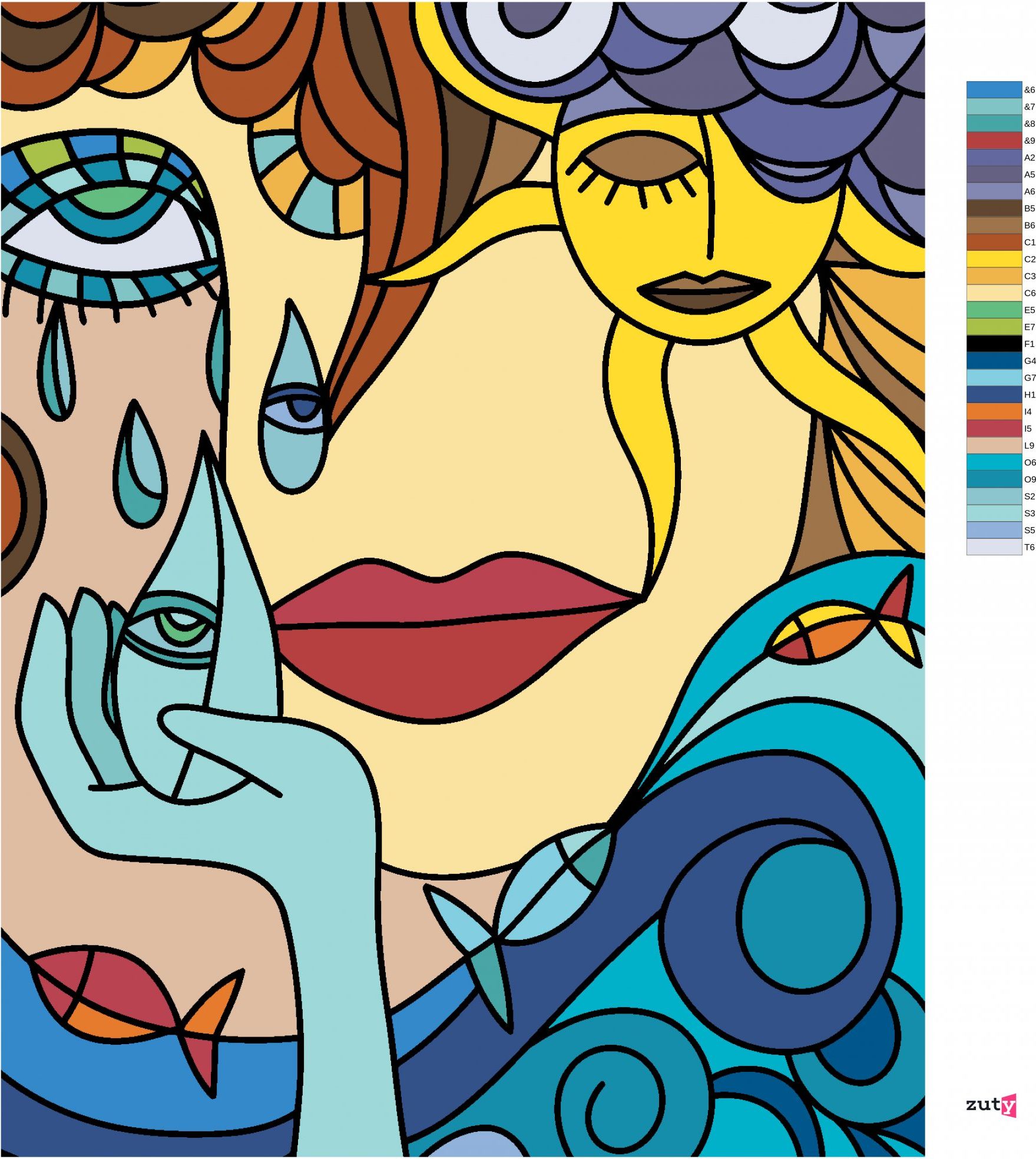 zuty Malování podle čísel - ABSTRAKTNÍ OČI - Rozměr: 40x50 cm, Rámování: Varianta: vypnuté plátno na rám - obrázek 9