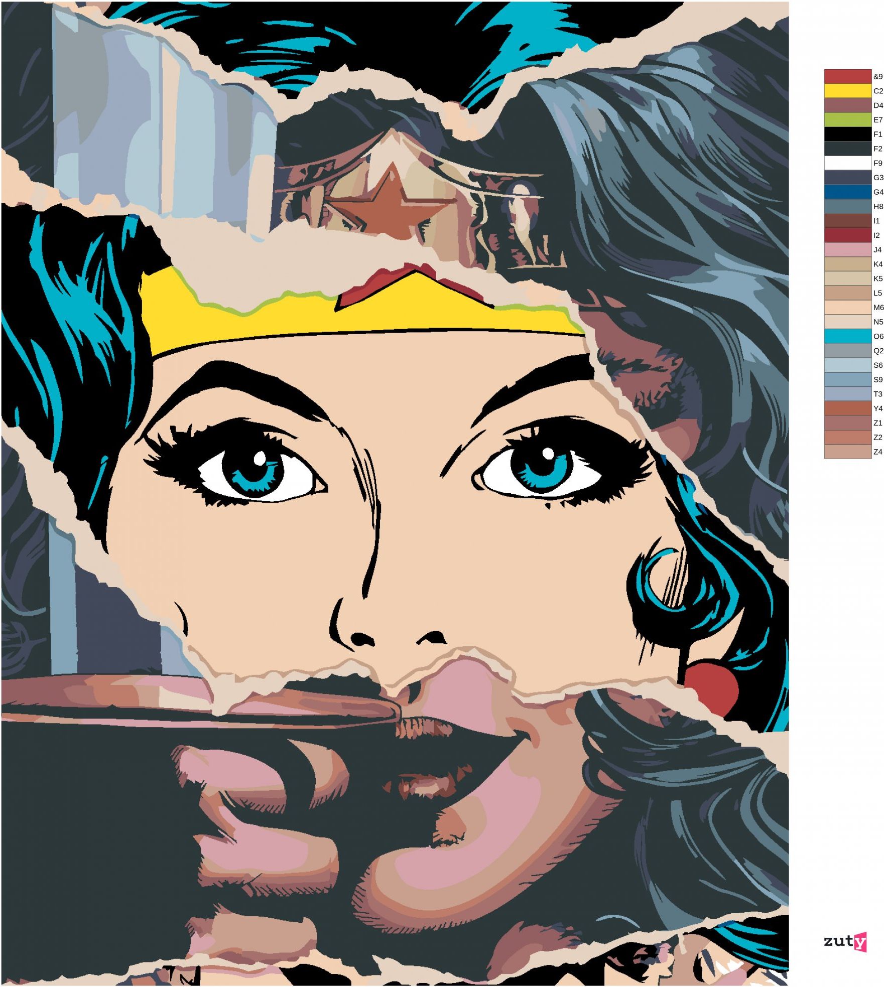 zuty Malování podle čísel - WONDER WOMAN PAPÍR - Rozměr: 40x50 cm, Rámování: Varianta: vypnuté plátno na rám - obrázek 7