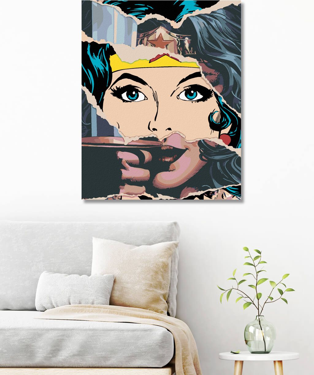 zuty Malování podle čísel - WONDER WOMAN PAPÍR - Rozměr: 40x50 cm, Rámování: Varianta: vypnuté plátno na rám - obrázek 9