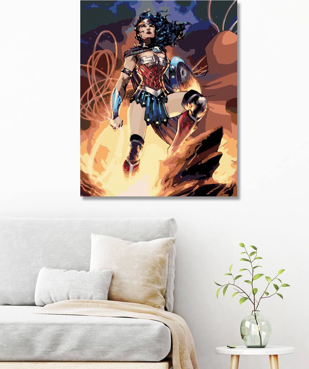 zuty Malování podle čísel - WONDER WOMAN NA SKÁLE - Rozměr: 40x50 cm, Rámování: Varianta: bez rámu a bez vypnutí plátna - obrázek 9