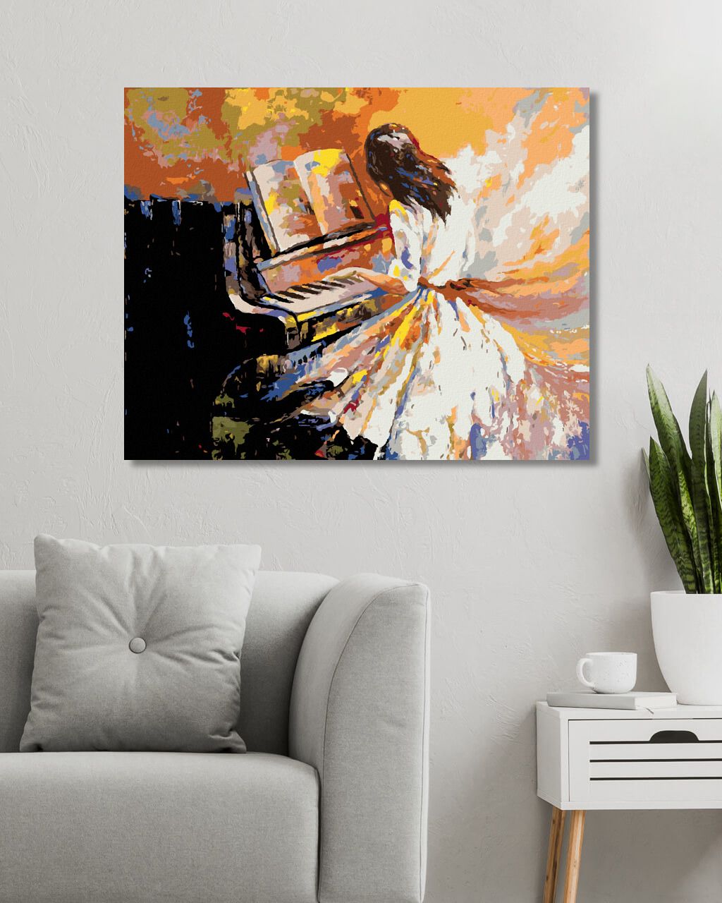 zuty Malování podle čísel - DÍVKA HRAJÍCÍ NA KLAVÍR - Rozměr: 40x50 cm, Rámování: Varianta: bez rámu a bez vypnutí plátna - obrázek 5