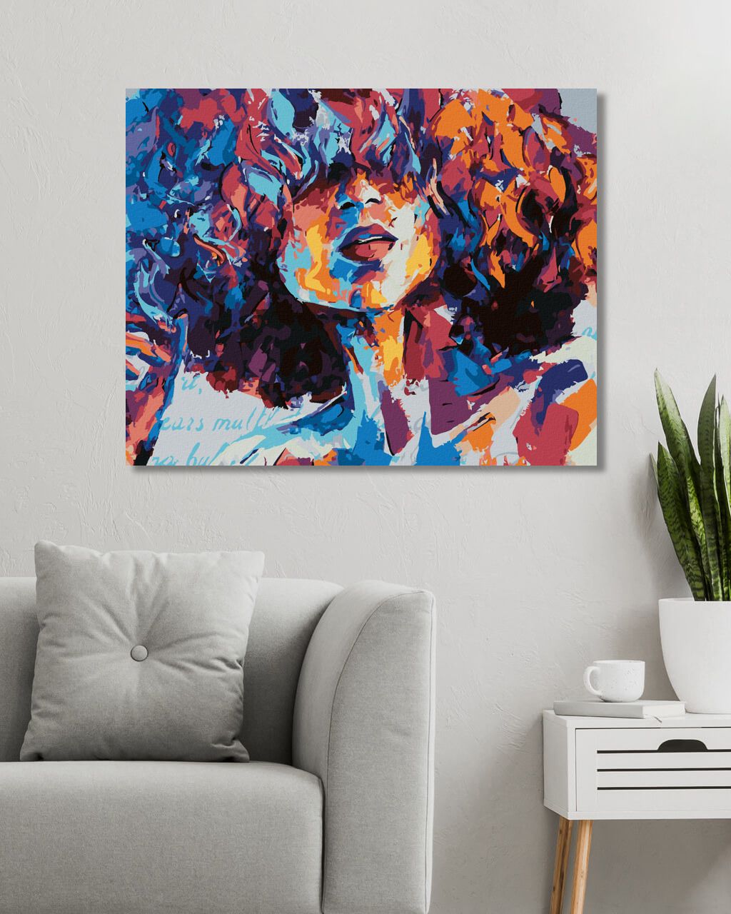 zuty Malování podle čísel - ABSTRAKTNÍ ŽENA S KUDRNATÝMI VLASY - Rozměr: 40x50 cm, Rámování: Varianta: bez rámu a bez vypnutí plátna - obrázek 8