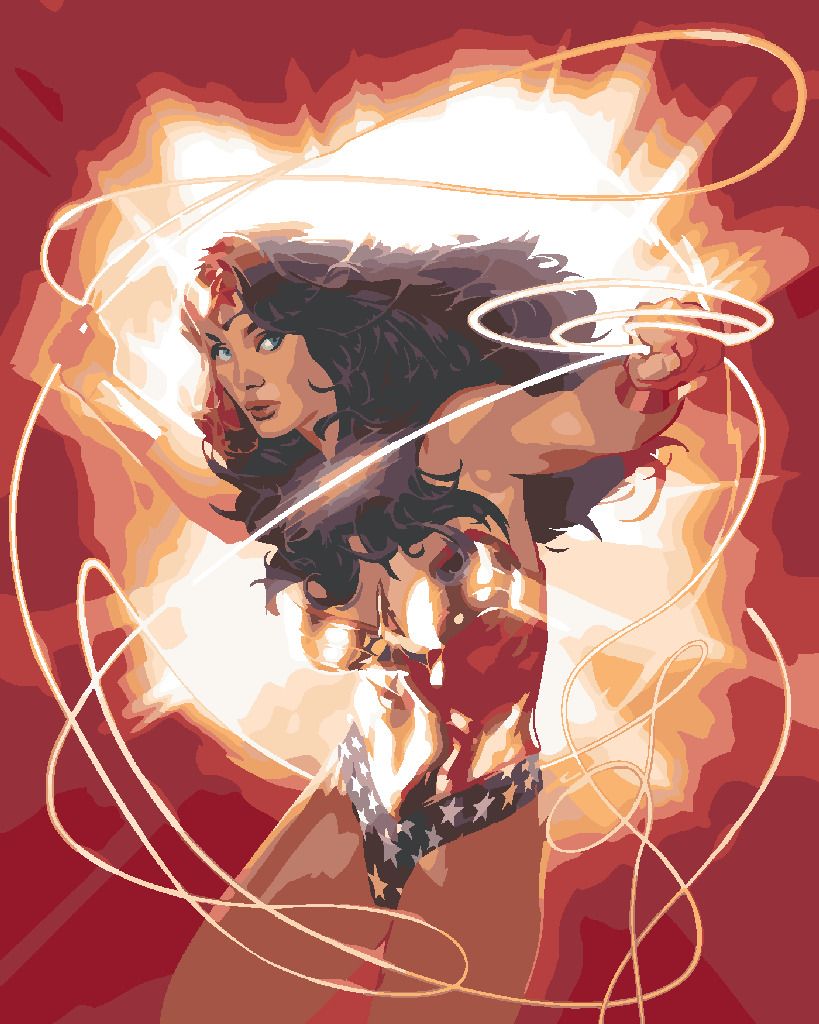 zuty Malování podle čísel - OHNIVÁ WONDER WOMAN - Rozměr: 40x50 cm, Rámování: Varianta: bez rámu a bez vypnutí plátna - obrázek 8