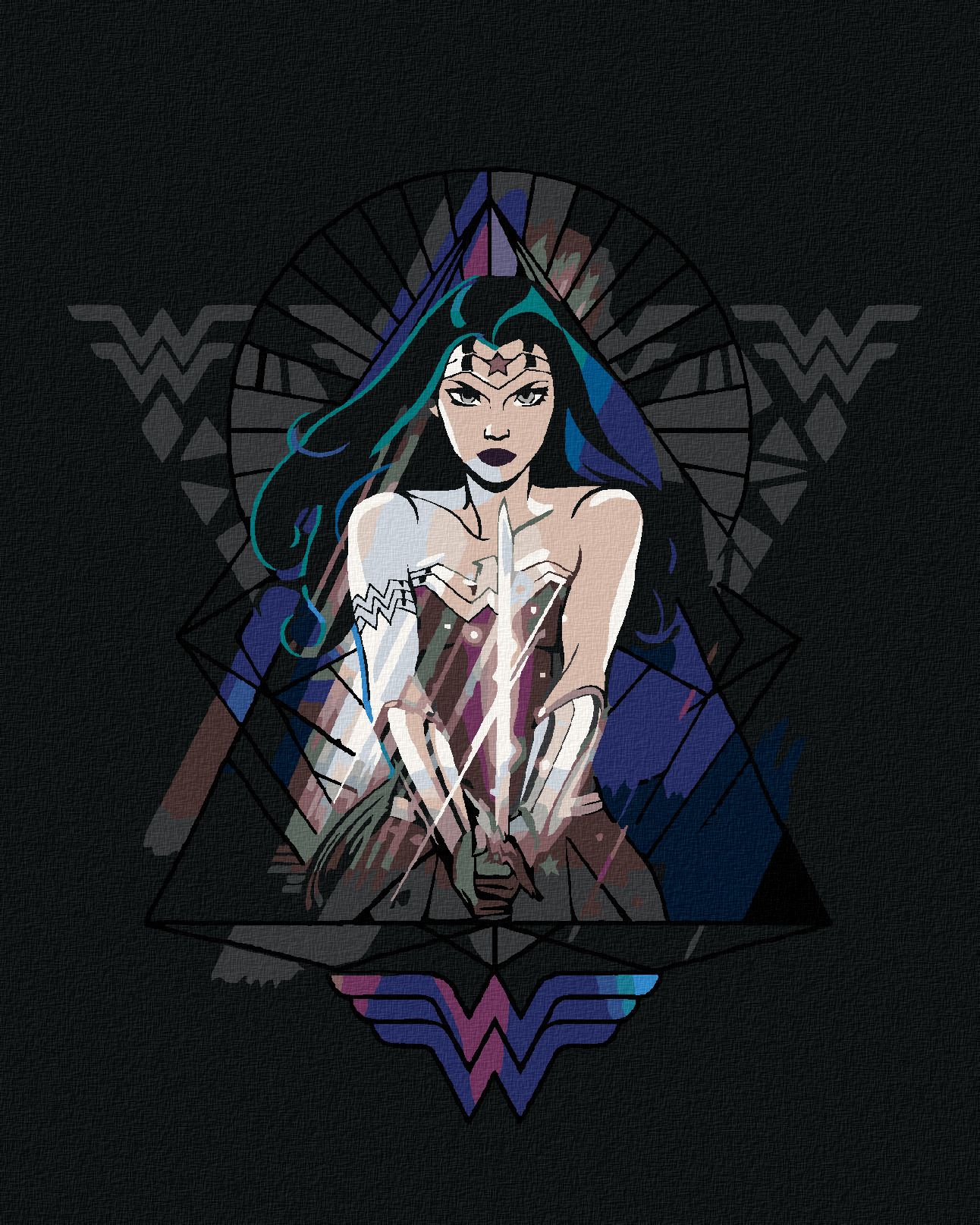 zuty Malování podle čísel - WONDER WOMAN TROJÚHELNÍK - Rozměr: 40x50 cm, Rámování: Varianta: bez rámu a bez vypnutí plátna - obrázek 1