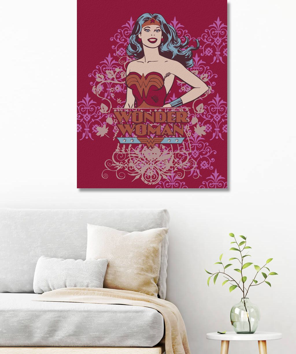 zuty Malování podle čísel - WONDER WOMAN PLAKÁT ČERVENÝ - Rozměr: 40x50 cm, Rámování: Varianta: bez rámu a bez vypnutí plátna - obrázek 8