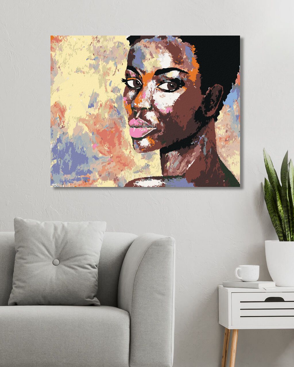 zuty Malování podle čísel - PORTRÉT AFRICKÉ ŽENY - Rozměr: 40x50 cm, Rámování: Varianta: bez rámu a bez vypnutí plátna - obrázek 6