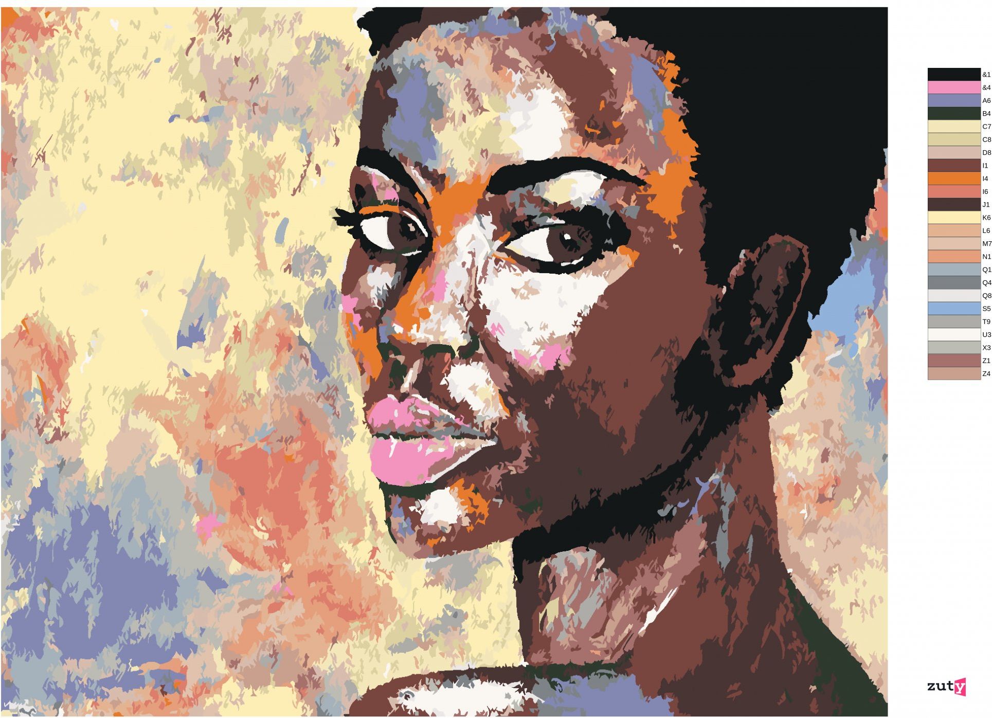 zuty Malování podle čísel - PORTRÉT AFRICKÉ ŽENY - Rozměr: 40x50 cm, Rámování: Varianta: bez rámu a bez vypnutí plátna - obrázek 7