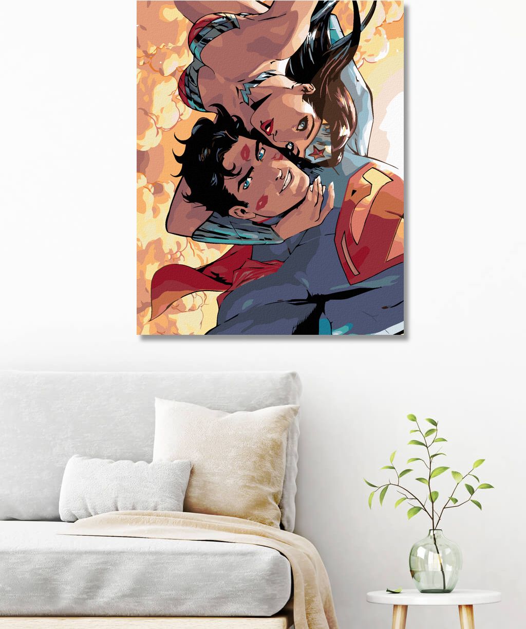 zuty Malování podle čísel - WONDER WOMAN A SUPERMAN SELFIE - Rozměr: 40x50 cm, Rámování: Varianta: bez rámu a bez vypnutí plátna - obrázek 2