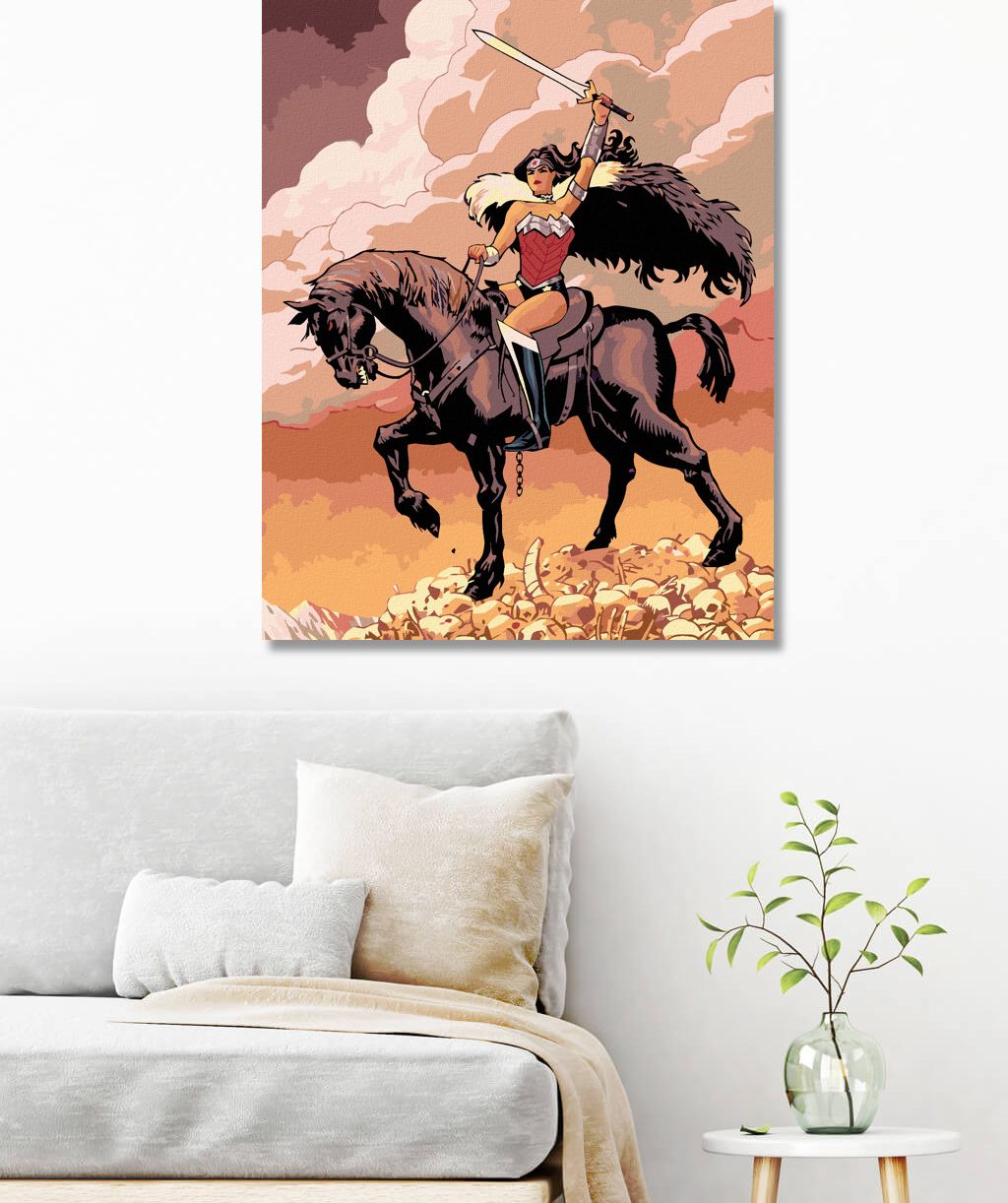 zuty Malování podle čísel - WONDER WOMAN NA KONI - Rozměr: 40x50 cm, Rámování: Varianta: bez rámu a bez vypnutí plátna - obrázek 10