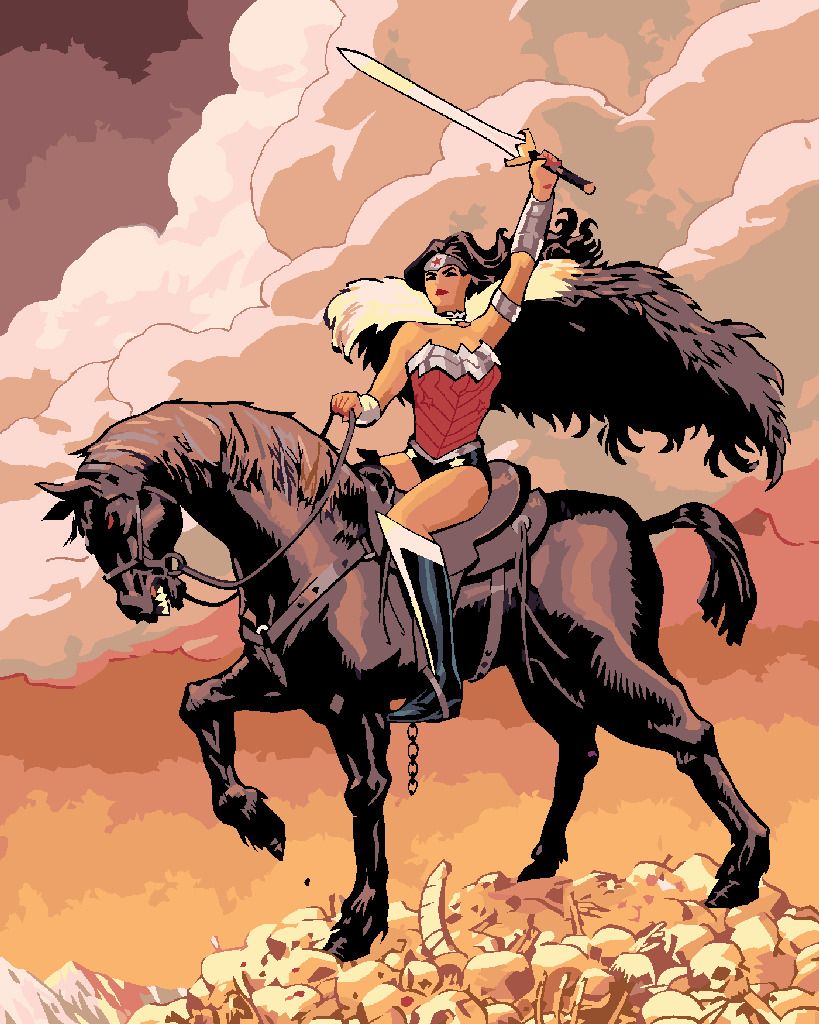 zuty Malování podle čísel - WONDER WOMAN NA KONI - Rozměr: 40x50 cm, Rámování: Varianta: vypnuté plátno na rám - obrázek 5
