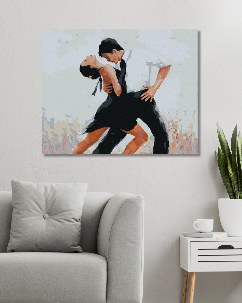 zuty Malování podle čísel - TANEČNÍCI TANČÍCÍ TANGO - Rozměr: 40x50 cm, Rámování: Varianta: vypnuté plátno na rám - obrázek 2