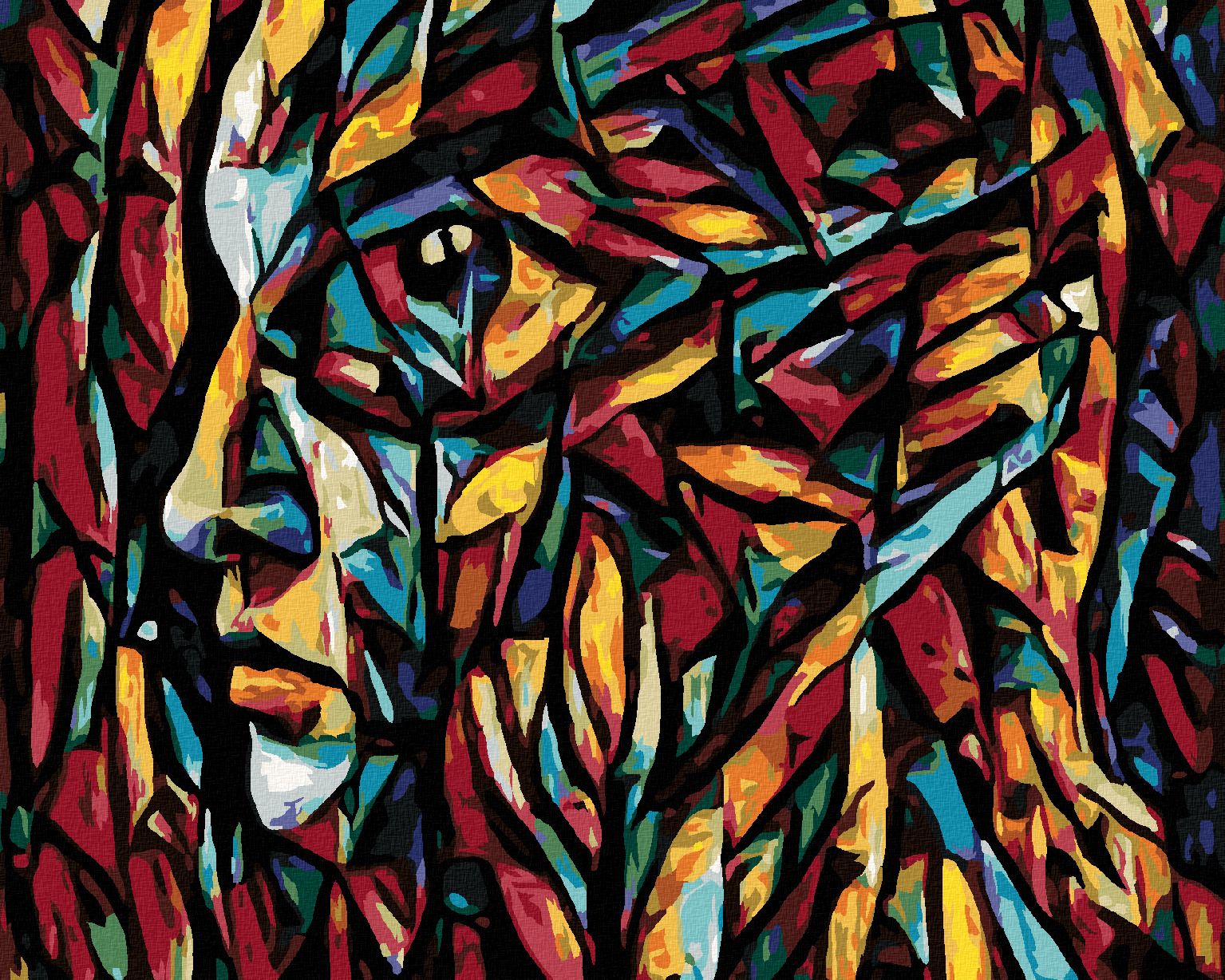 zuty Malování podle čísel - ABSTRAKTNÍ PORTRÉT ŽENY - Rozměr: 40x50 cm, Rámování: Varianta: bez rámu a bez vypnutí plátna - obrázek 1