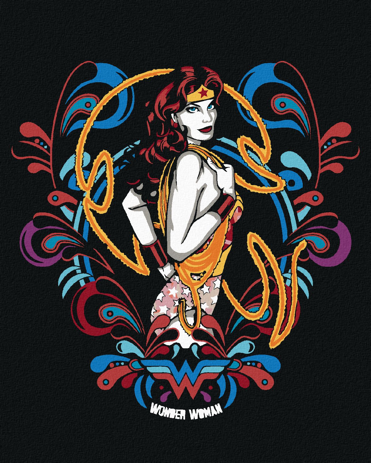 zuty Malování podle čísel - WONDER WOMAN 60S - Rozměr: 40x50 cm, Rámování: Varianta: bez rámu a bez vypnutí plátna - obrázek 1