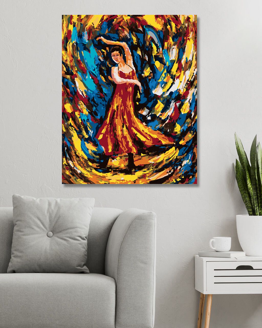 zuty Malování podle čísel - DÍVKA TANČÍCÍ FLAMENCO - Rozměr: 40x50 cm, Rámování: Varianta: vypnuté plátno na rám - obrázek 4