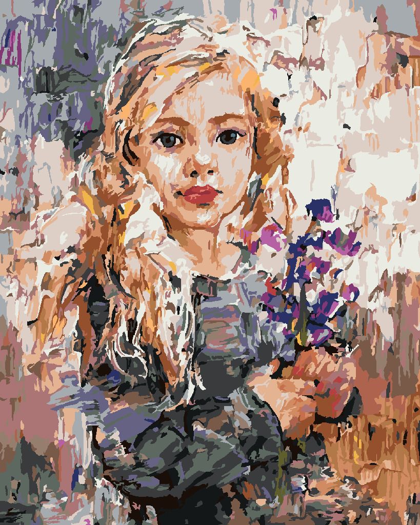 zuty Malování podle čísel - DÍVKA SE ZVONKY - Rozměr: 40x50 cm, Rámování: Varianta: bez rámu a bez vypnutí plátna - obrázek 3