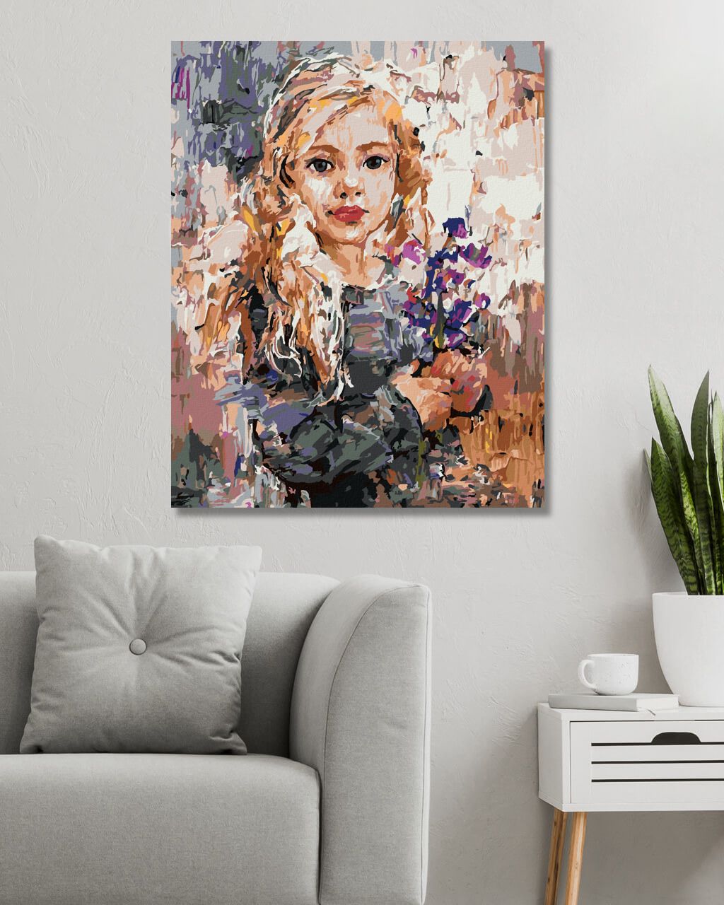 zuty Malování podle čísel - DÍVKA SE ZVONKY - Rozměr: 40x50 cm, Rámování: Varianta: bez rámu a bez vypnutí plátna - obrázek 4