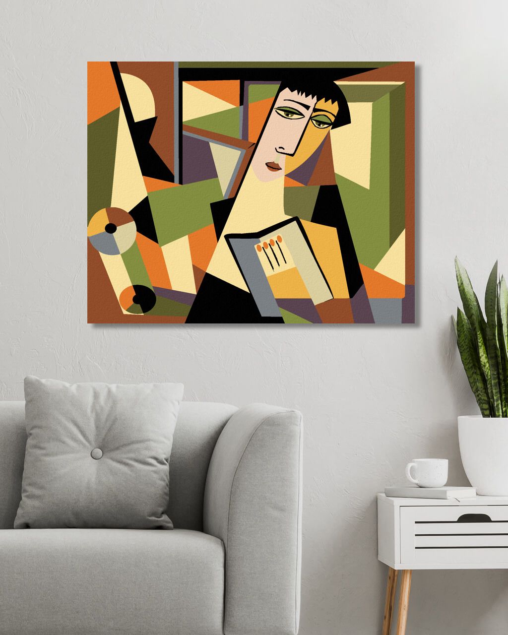 zuty Malování podle čísel - ABSTRAKTNÍ ŽENA V KUBICKÉM STYLU - Rozměr: 40x50 cm, Rámování: Varianta: vypnuté plátno na rám - obrázek 16