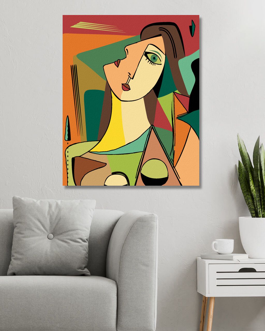 zuty Malování podle čísel - ABSTRAKTNÍ ŽENA V KUBICKÉM STYLU - Rozměr: 40x50 cm, Rámování: Varianta: bez rámu a bez vypnutí plátna - obrázek 18