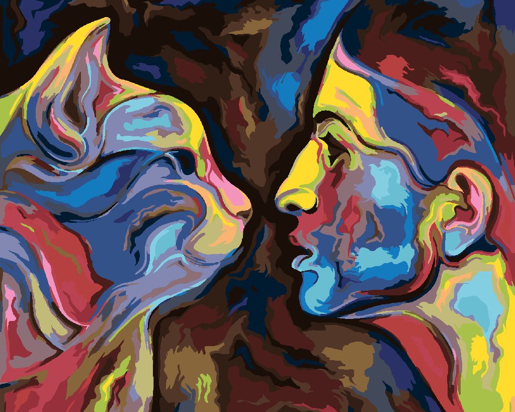 zuty Malování podle čísel - ABSTRAKCE ŽENY A KOČKY - Rozměr: 40x50 cm, Rámování: Varianta: vypnuté plátno na rám - obrázek 4