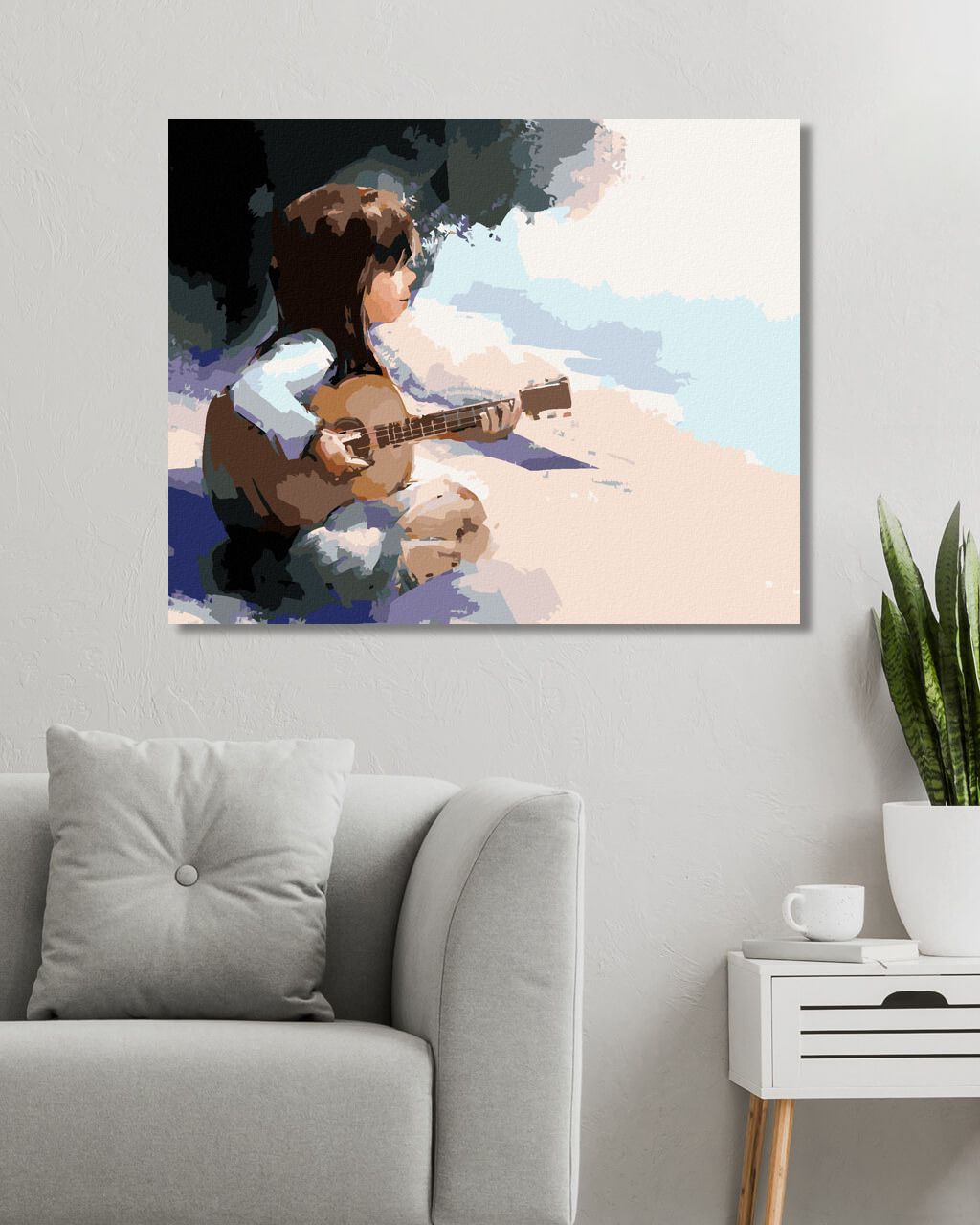 zuty Malování podle čísel - DÍVKA HRAJÍCÍ NA KYTARU - Rozměr: 40x50 cm, Rámování: Varianta: vypnuté plátno na rám - obrázek 8