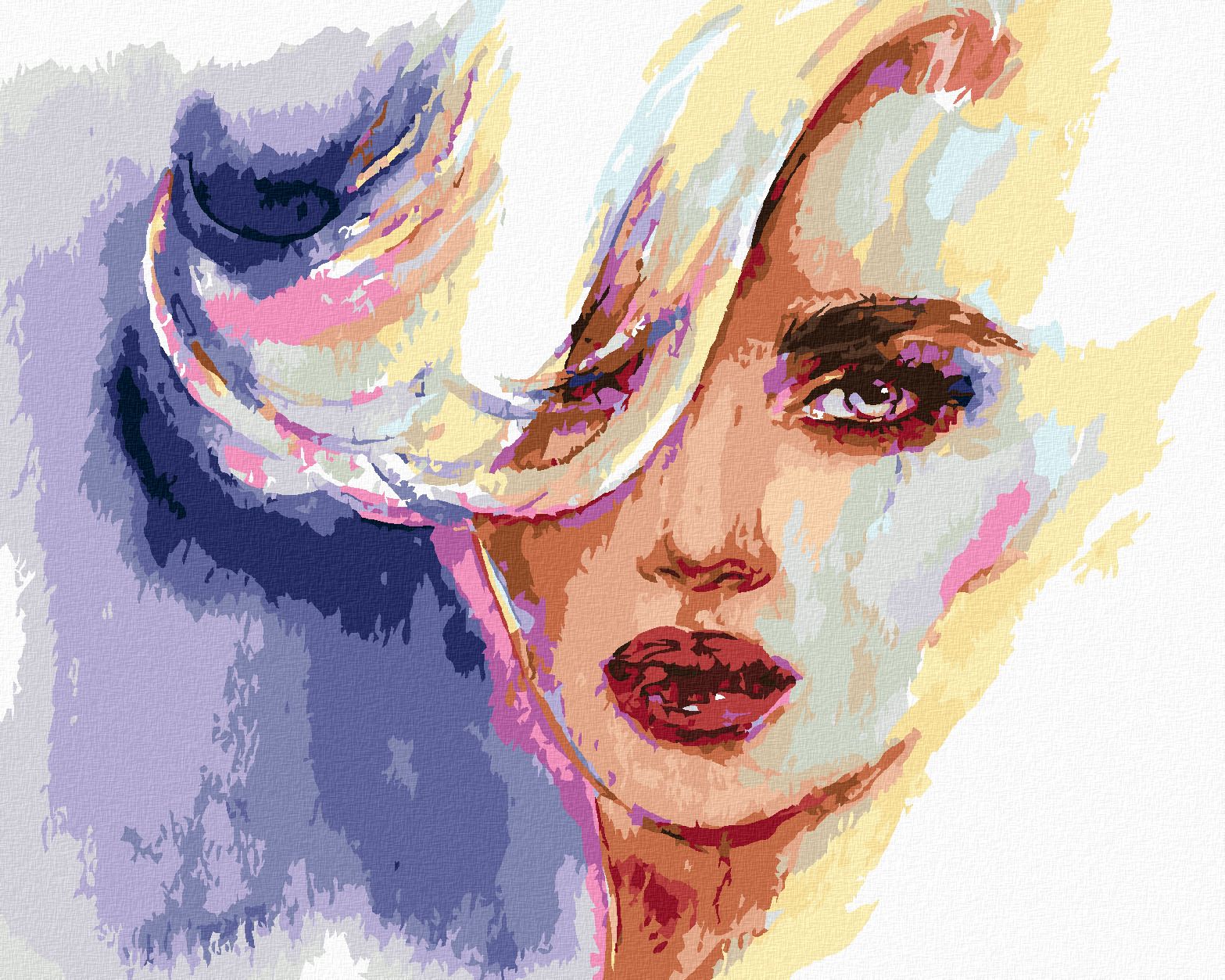 zuty Malování podle čísel - ŽENA S BLONĎATÝMI VLASY - Rozměr: 40x50 cm, Rámování: Varianta: bez rámu a bez vypnutí plátna - obrázek 1