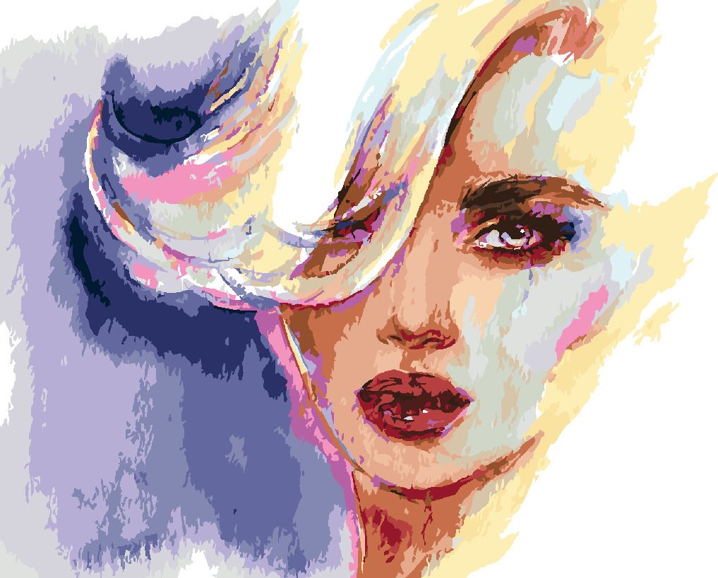 zuty Malování podle čísel - ŽENA S BLONĎATÝMI VLASY - Rozměr: 40x50 cm, Rámování: Varianta: bez rámu a bez vypnutí plátna - obrázek 6