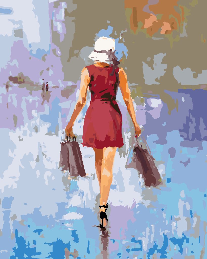zuty Malování podle čísel - MÓDNÍ ŽENA - Rozměr: 40x50 cm, Rámování: Varianta: vypnuté plátno na rám - obrázek 3