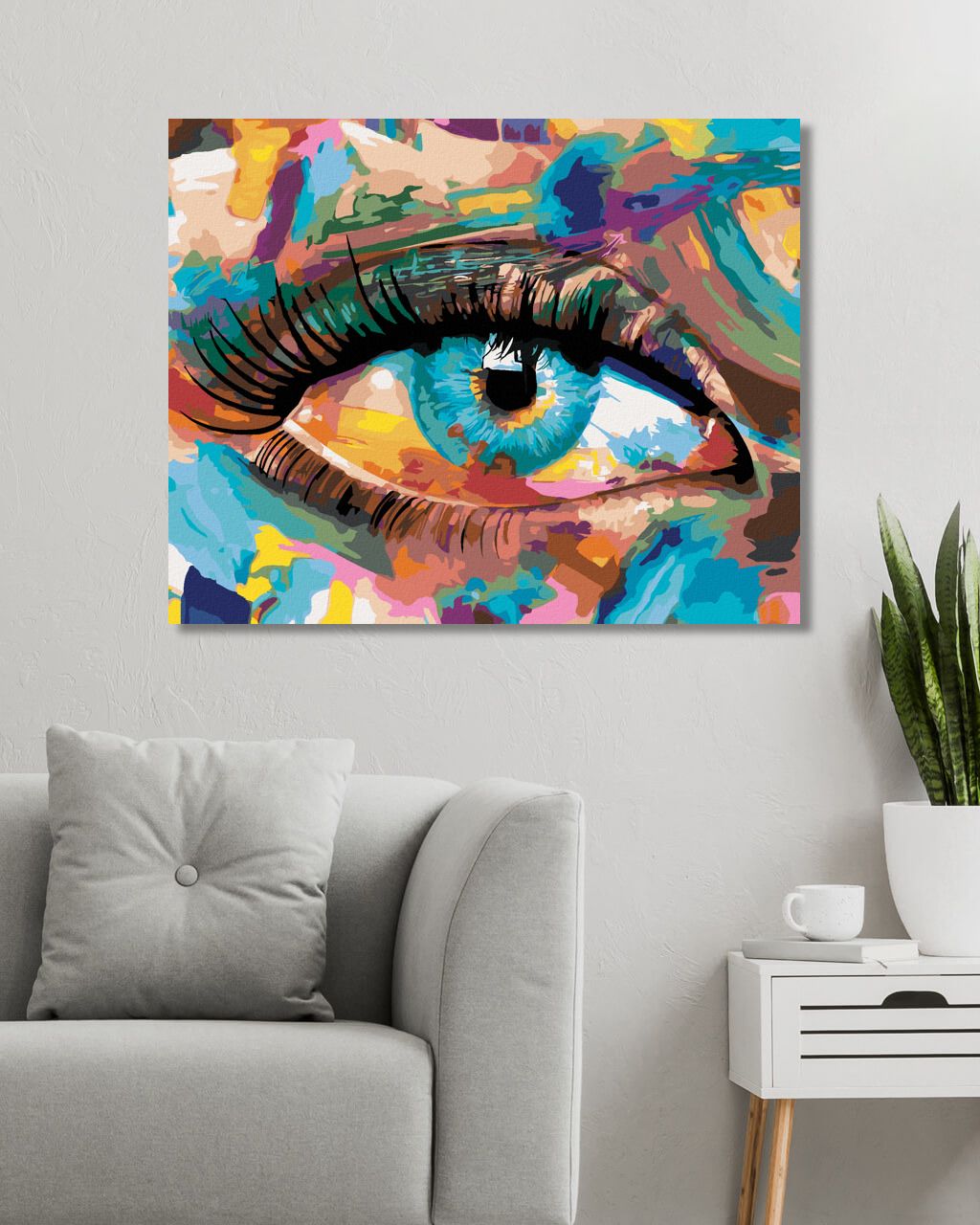 zuty Malování podle čísel - ABSTRAKTNÍ FLUORITOVÉ OKO - Rozměr: 40x50 cm, Rámování: Varianta: vypnuté plátno na rám - obrázek 10