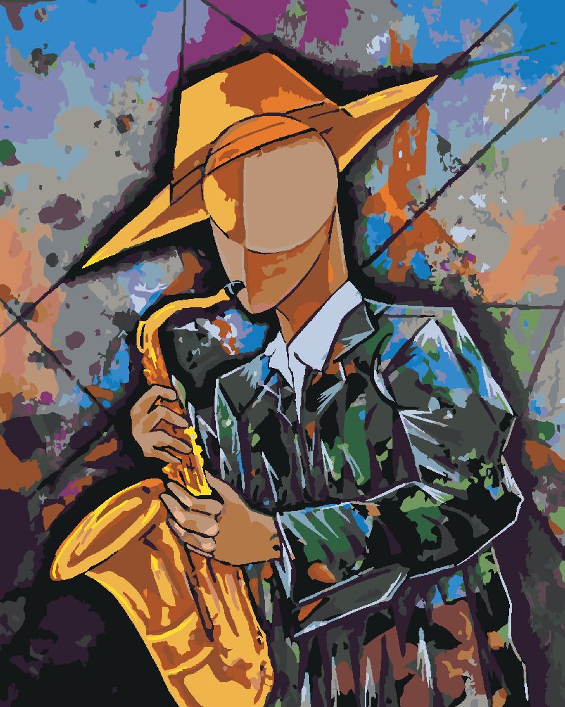 zuty Malování podle čísel - KUBISTICKÝ MUZIKANT - Rozměr: 40x50 cm, Rámování: Varianta: vypnuté plátno na rám - obrázek 4