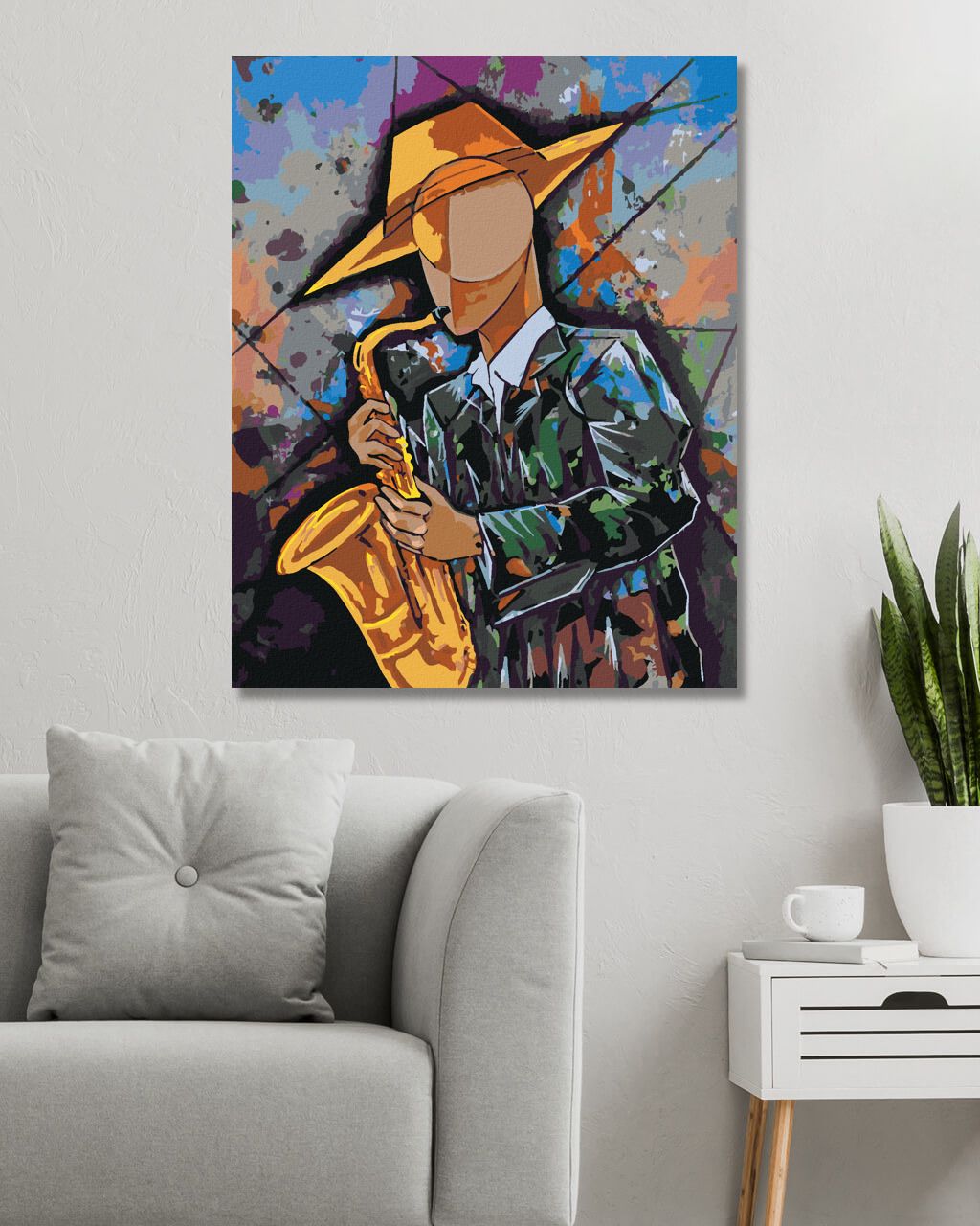 zuty Malování podle čísel - KUBISTICKÝ MUZIKANT - Rozměr: 40x50 cm, Rámování: Varianta: vypnuté plátno na rám - obrázek 5