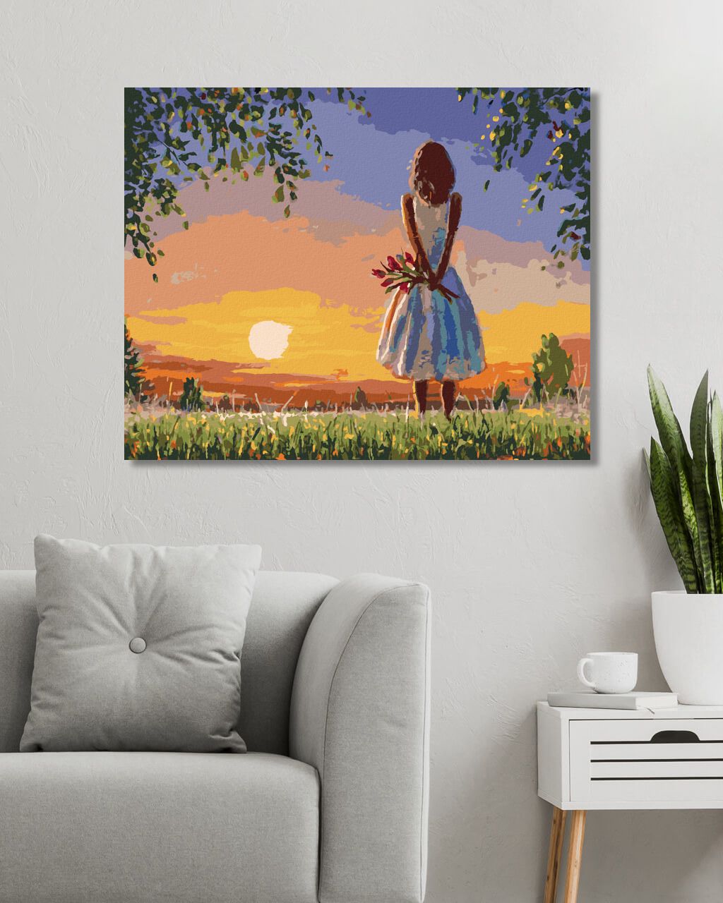 zuty Malování podle čísel - DÍVKA S KYTICÍ TULIPÁNŮ - Rozměr: 40x50 cm, Rámování: Varianta: bez rámu a bez vypnutí plátna - obrázek 6