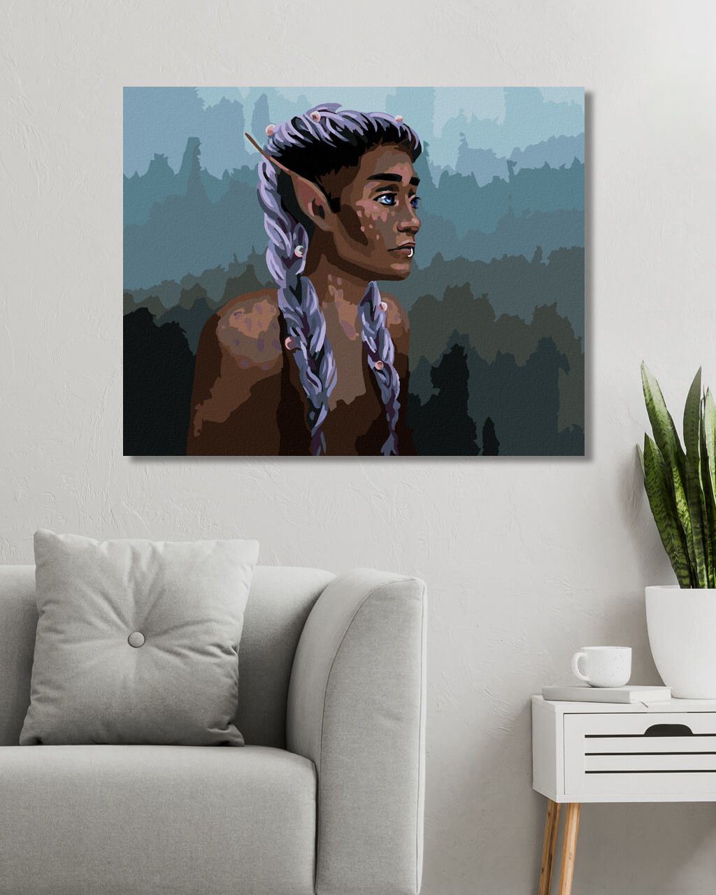 zuty Malování podle čísel - ELFÍ ŽENA - Rozměr: 40x50 cm, Rámování: Varianta: vypnuté plátno na rám - obrázek 3